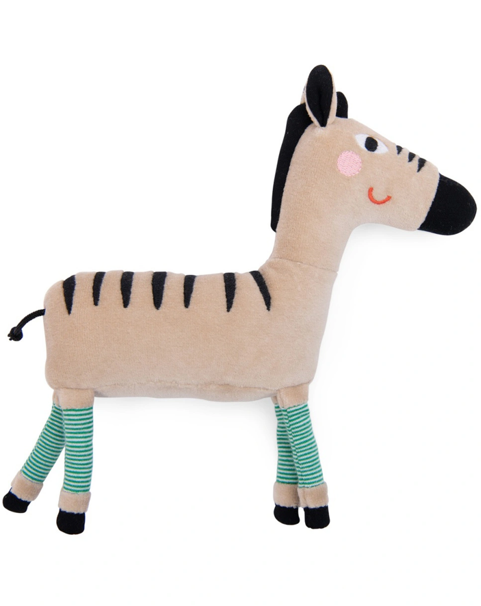 Kuscheltier-Rassel ZEBRA in bunt