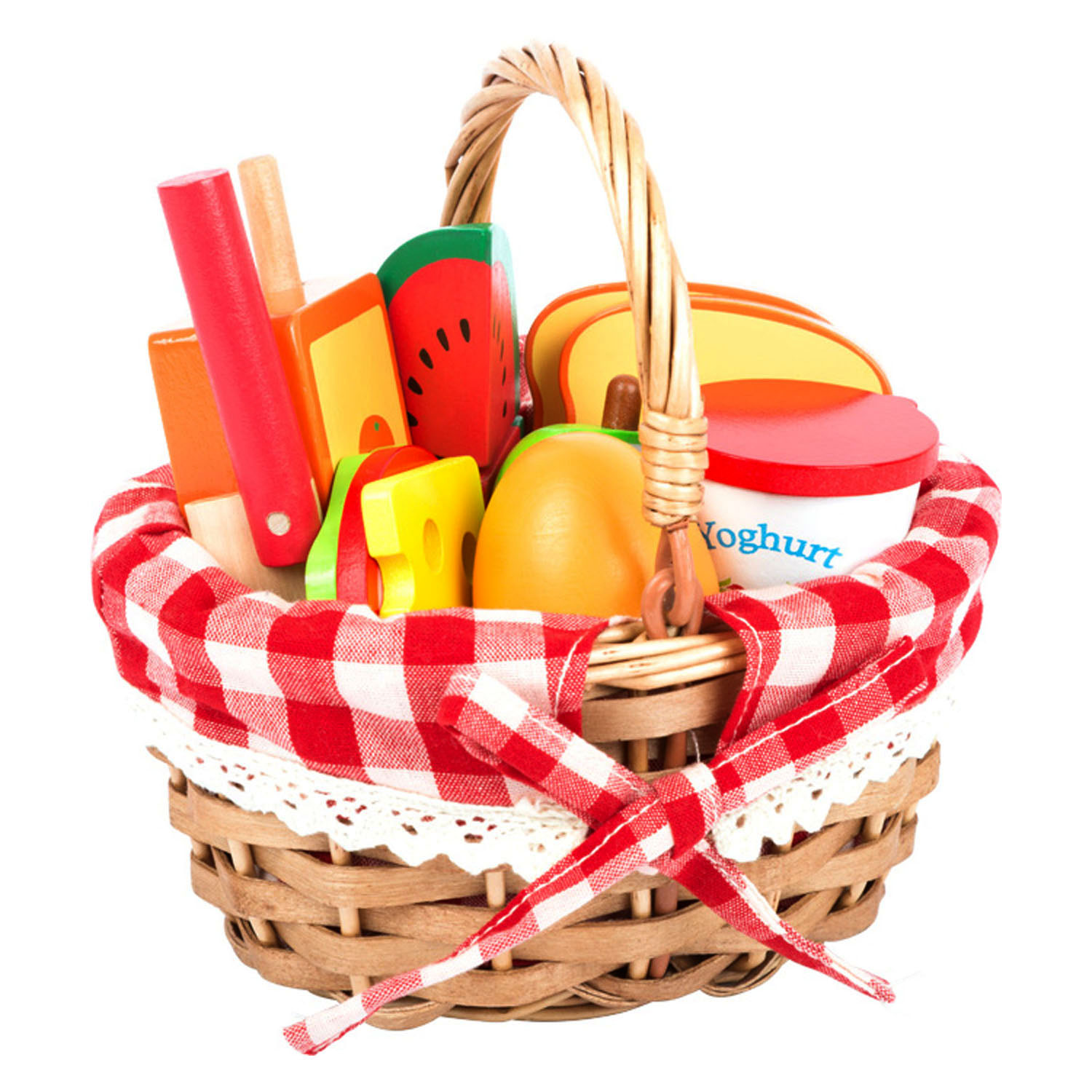 Small Foot-Picknickmand met Houten Snij Eten