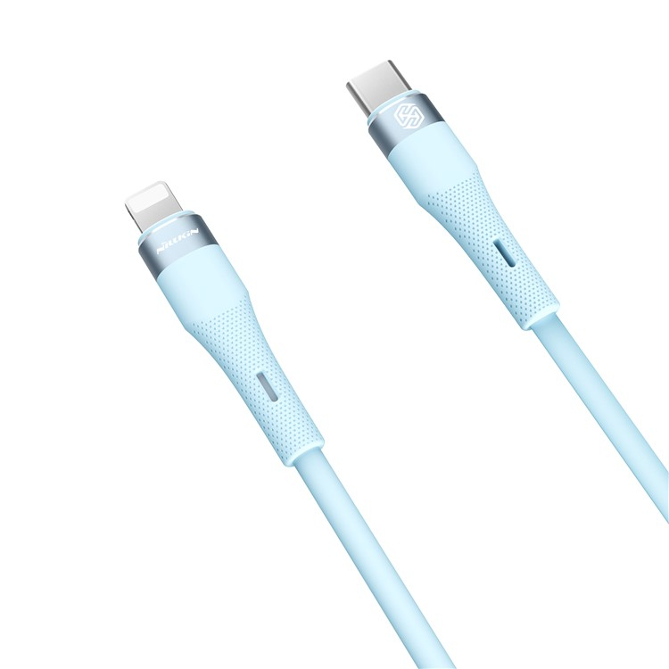 (1.2m) 27W USB C auf Lightning Silikon Ladekabel Fast Charge Datenkabel - Hellblau