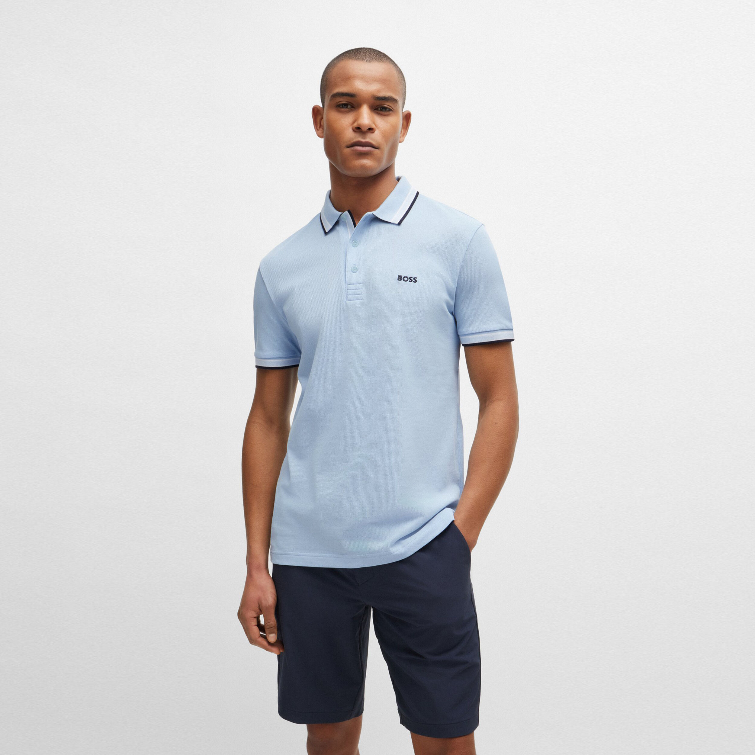BOSS Paddy Polo Hommes - Bleu Clair