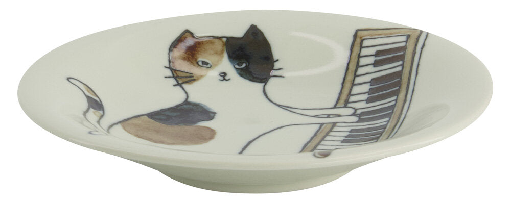 Tokyo Design Studio  Neko Maruke Cat tallerken, brun/sort - Ø16 cm