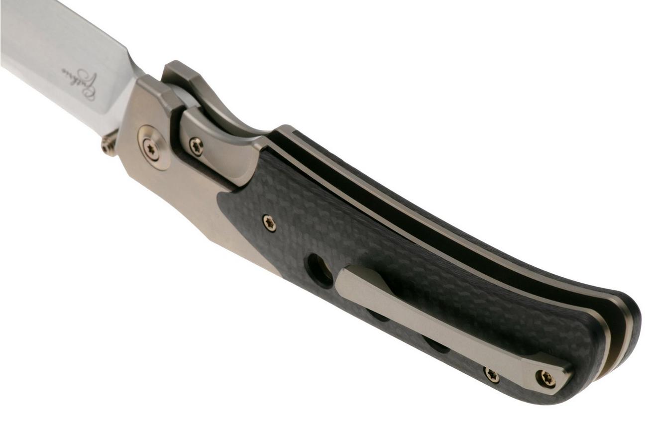 WE Knife Guthrie WE23072B-2 Satin Champagne Titanium, Twill Carbon Inlay, zakmes, Jason Guthrie Design