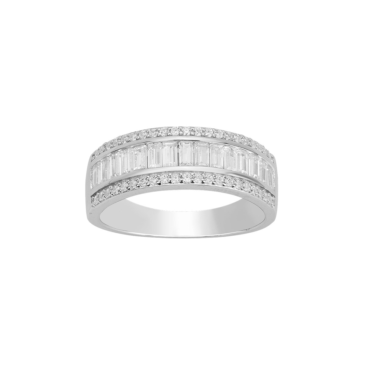 Bague en Argent avec oxyde de zirconium blanc