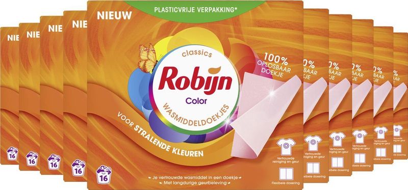 Robijn - Classics Color - Wasmiddeldoekjes - 100 Stuks - Plasticvrij