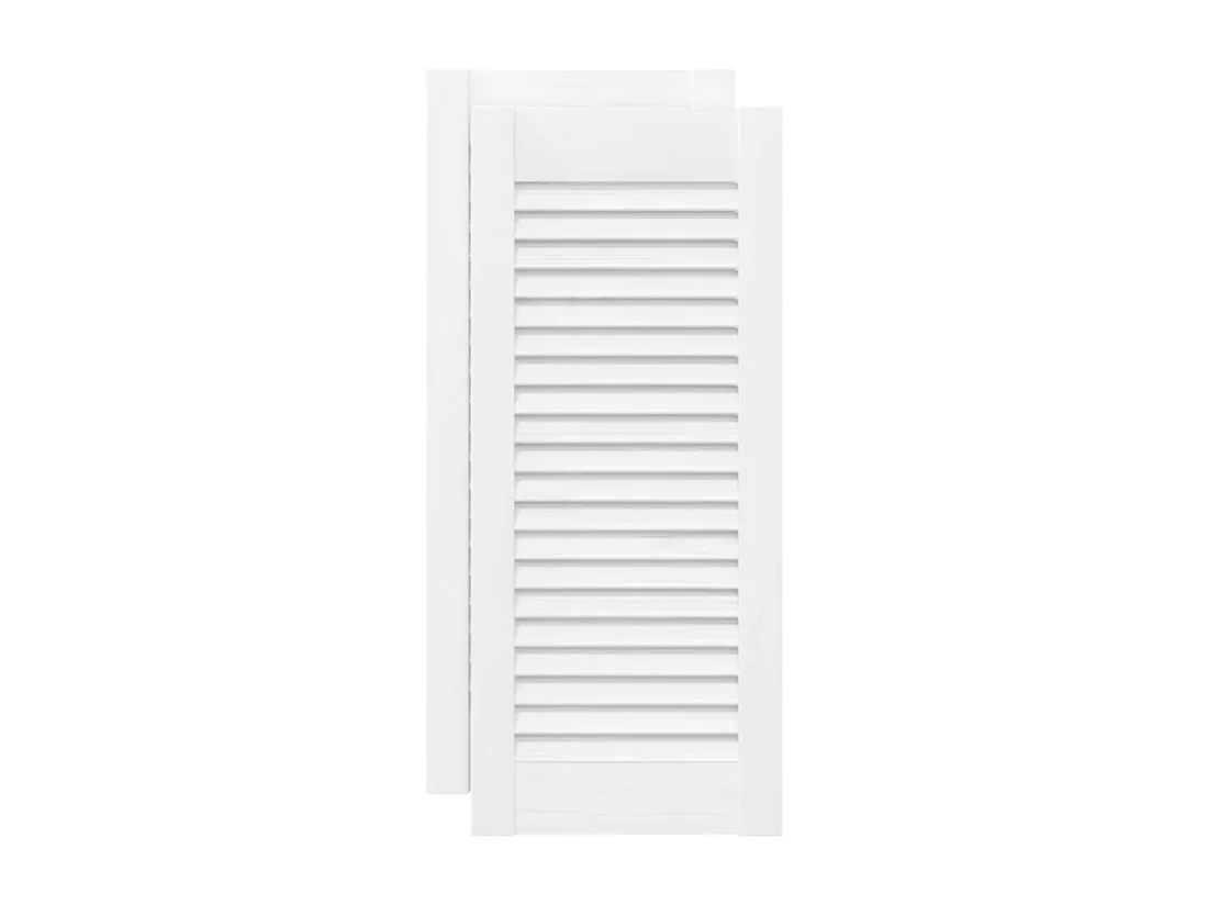 Porte d'armoire à persiennes blanc 61,5x29,5 cm