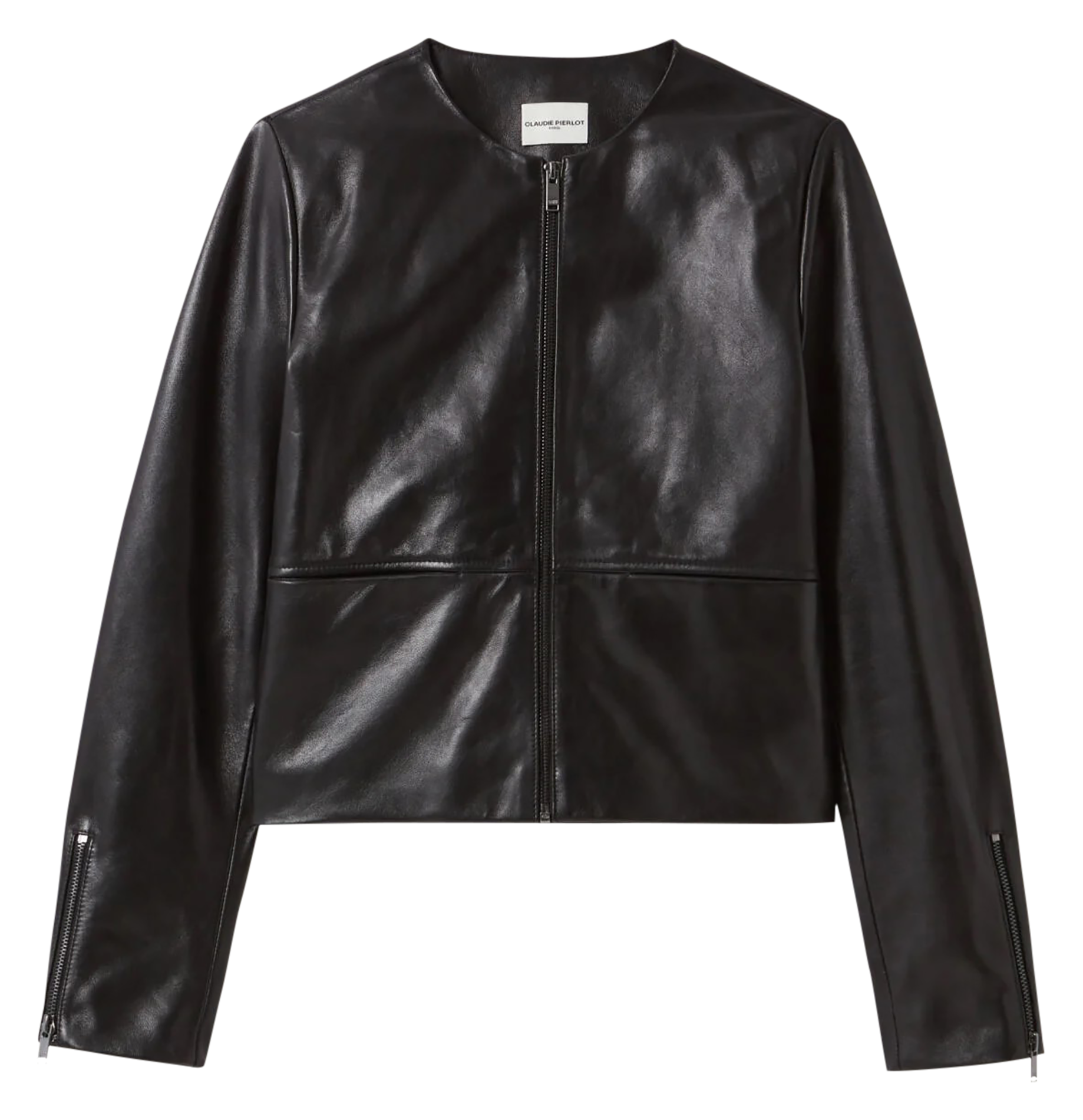 Veste en cuir courte| Noir