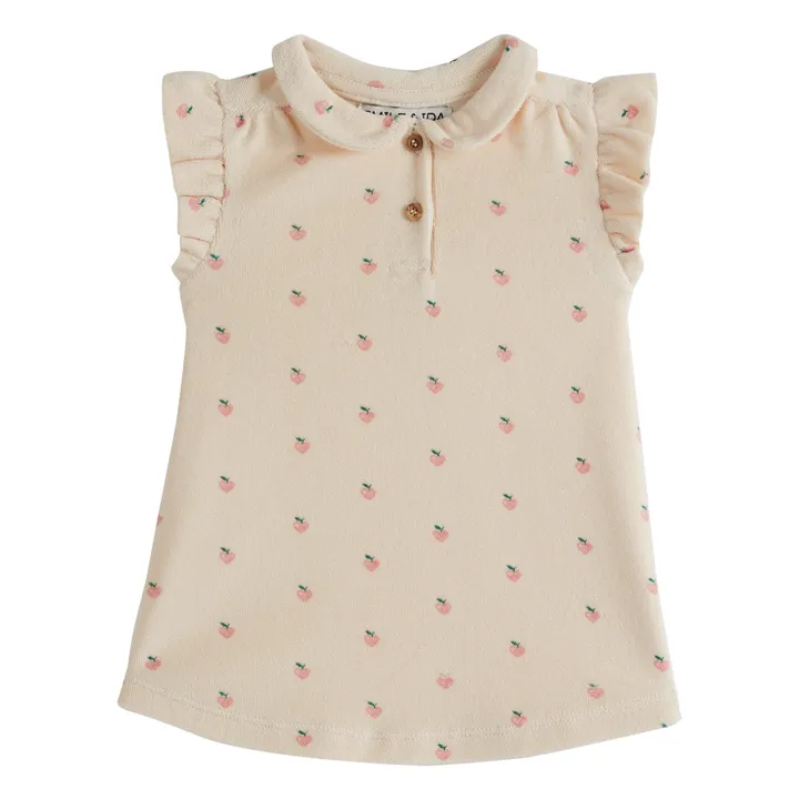 Emile et Ida Robe Petits Cœurs Eponge | Ecru