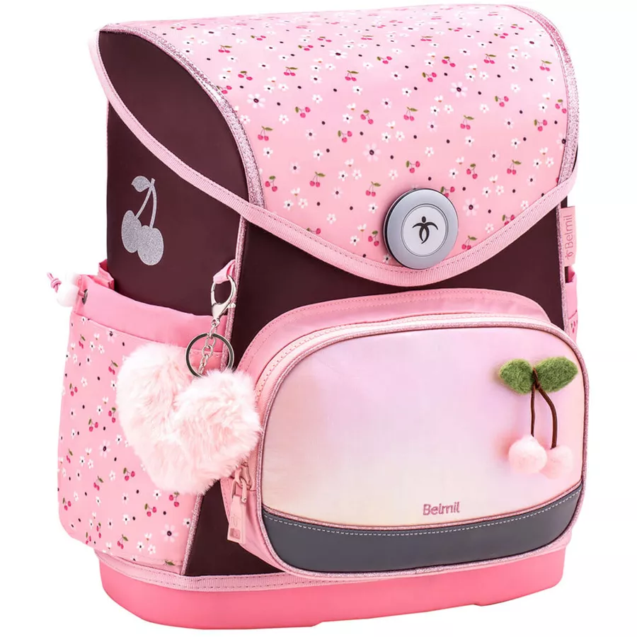 Belmil Schulranzen Premium Compact Plus Set 5-teilig Cherry Blossom