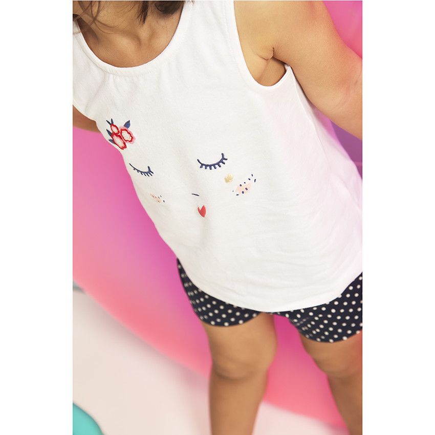 Ensemble 2 pièces en jersey pour bébé fille - Blanc