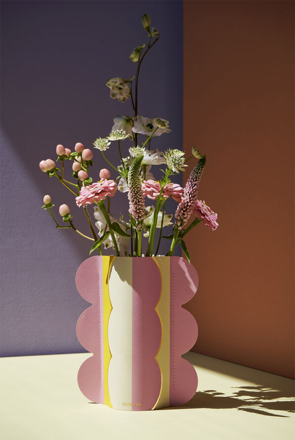 OCTAEVO PAPER VASE RIVIERA WAVE Pink