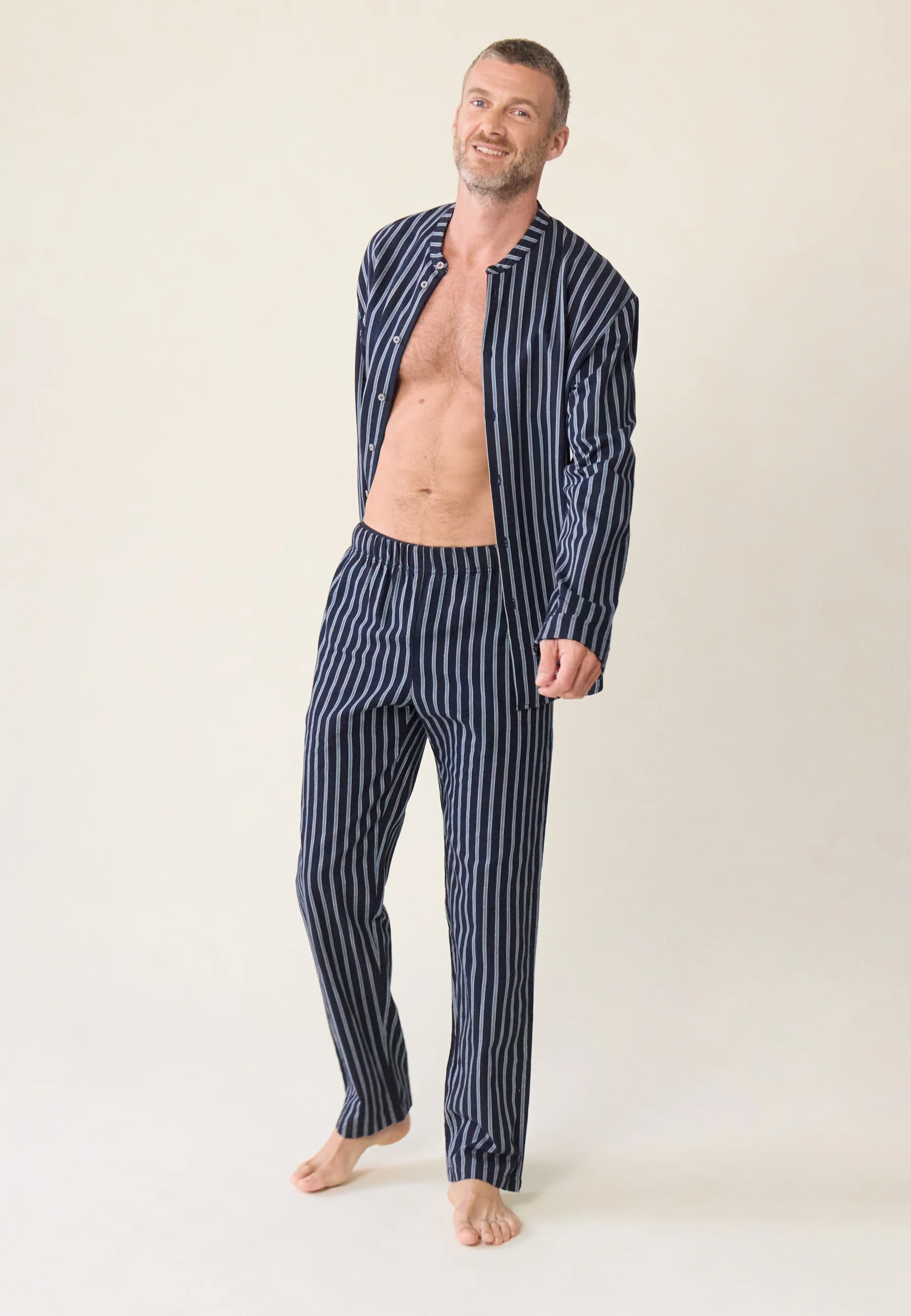 Chemise de pyjama en flanelle-Tomer Bleu Pacifique