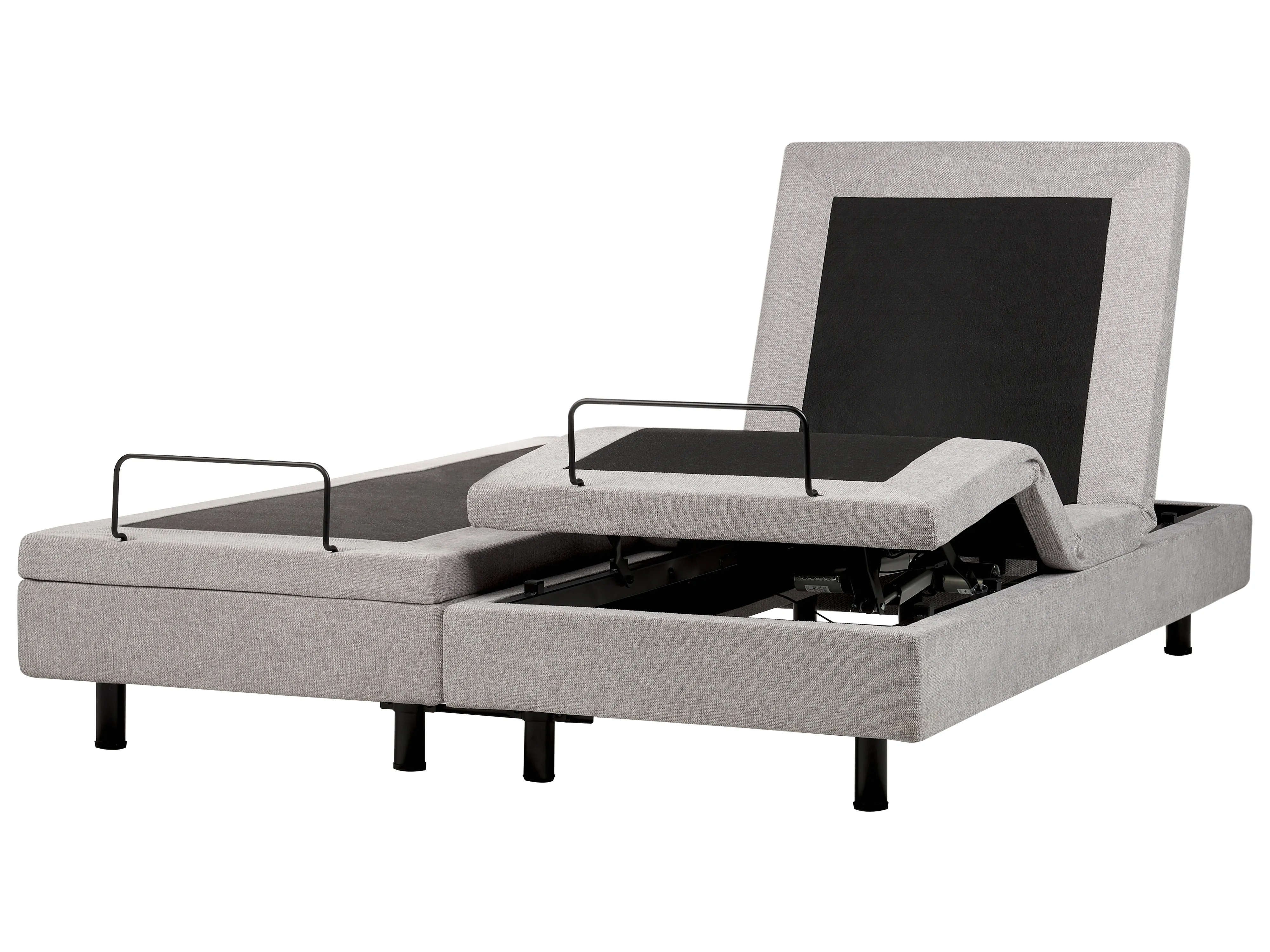 Verstelbaar bed zonder hoofdbord Stof DUKE 180 x 200 cm Lichtgrijs