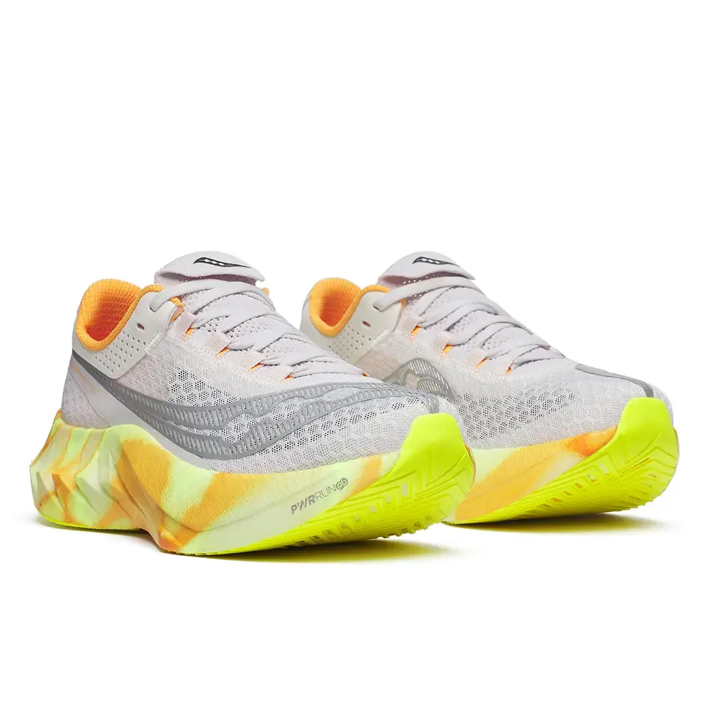 Saucony Endorphin Pro 4 Hardloopschoenen Wit/Geel/Oranje Dames