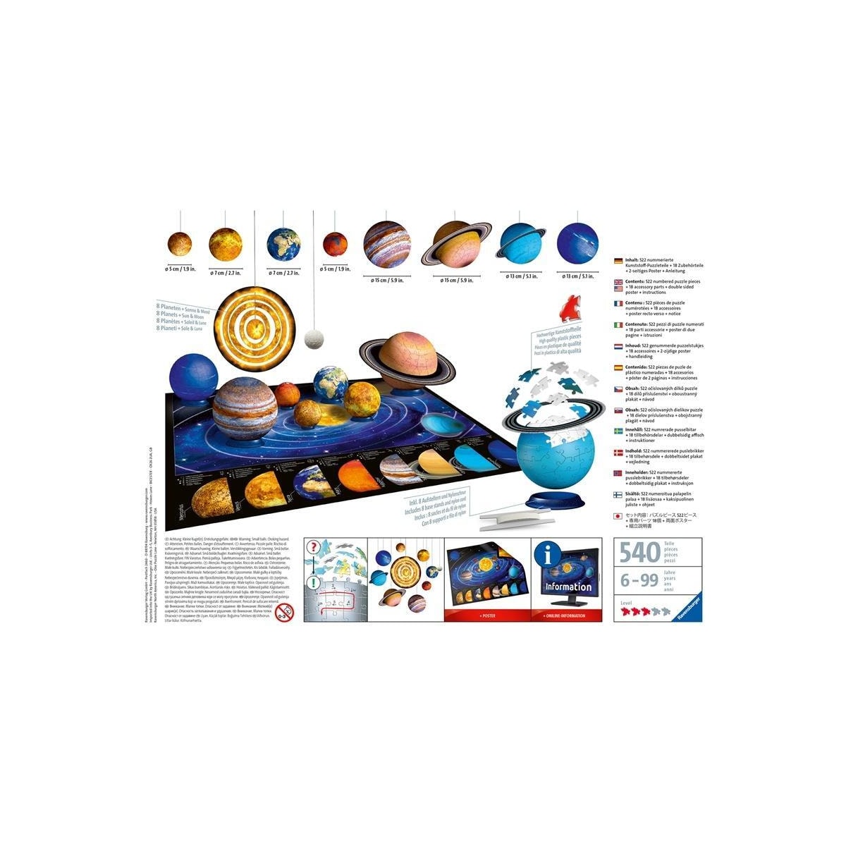 Ravensburger 3D Puzzle Solar System 27/54/7