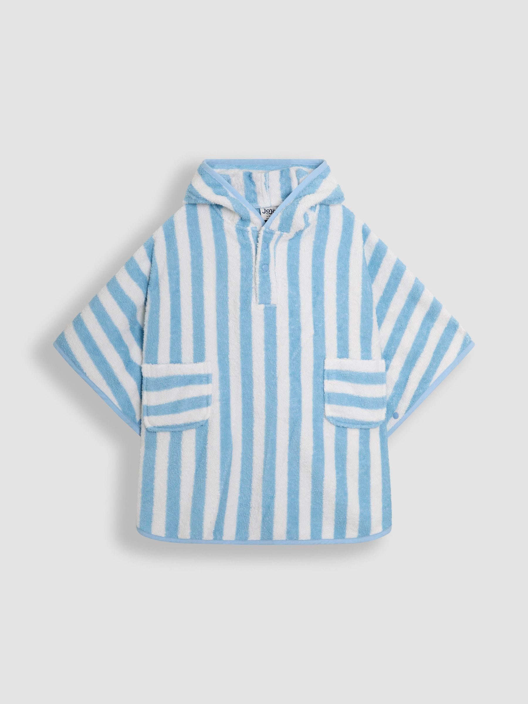JoJo Maman Bébé 100% Cotton Stripe Towelling Poncho