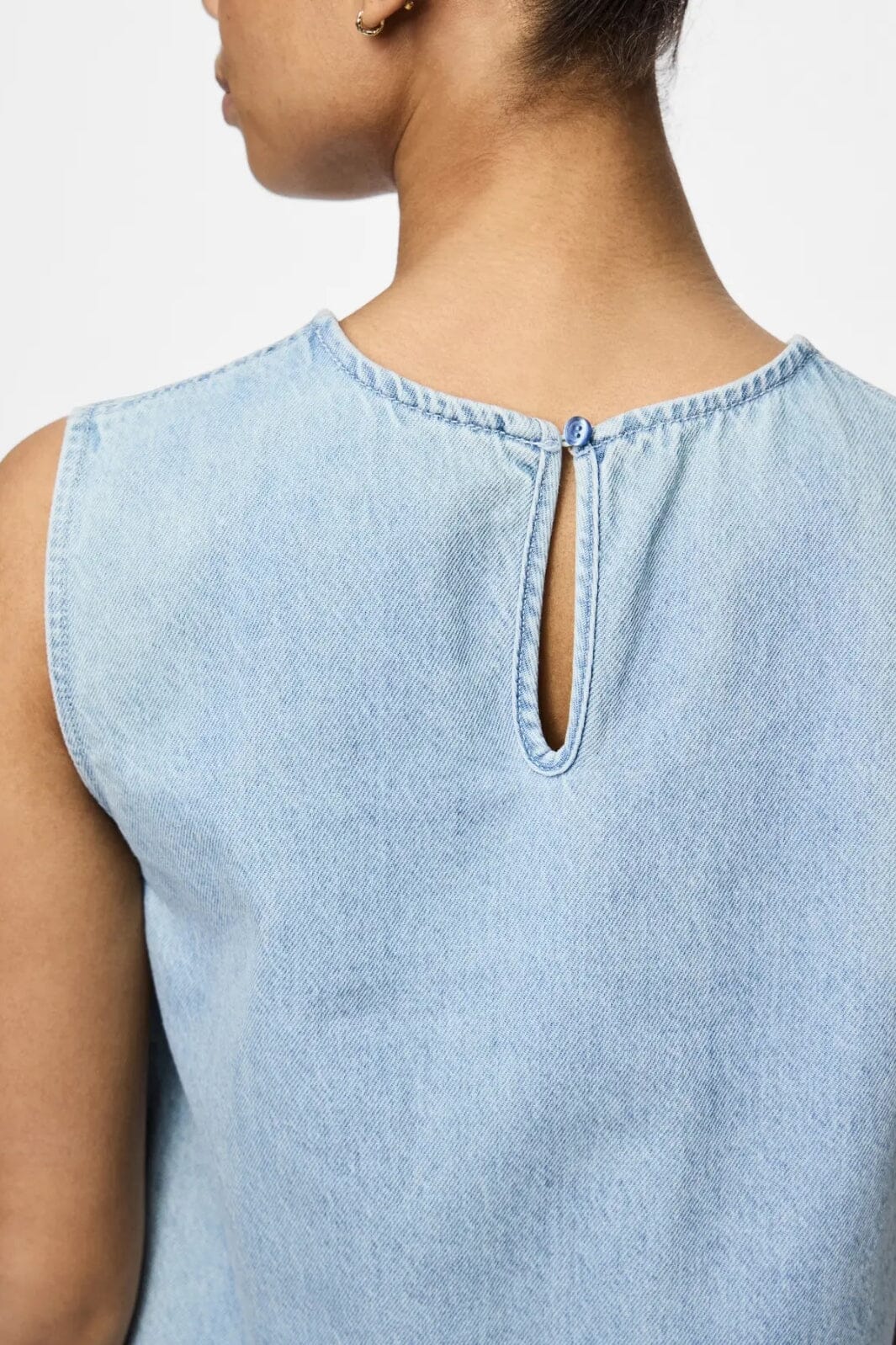 Pieces Pcflora Sl Mini Denim Dress