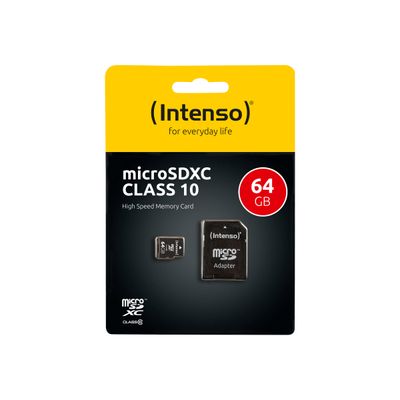 Intenso - carte mémoire 64 Go - Class 10 - micro SDXC