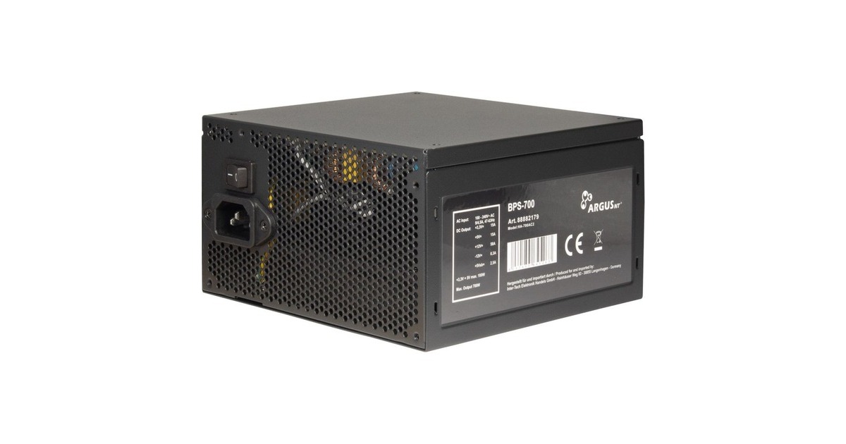 Inter-TechArgus BPS-700, 700 watt voeding   (Zwart, 4x PCIe)