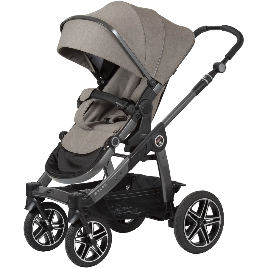 Hartan Kinderwagen Racer GTX mit Handbremse Casual Collection classy dots (906) Gestellfarbe platin