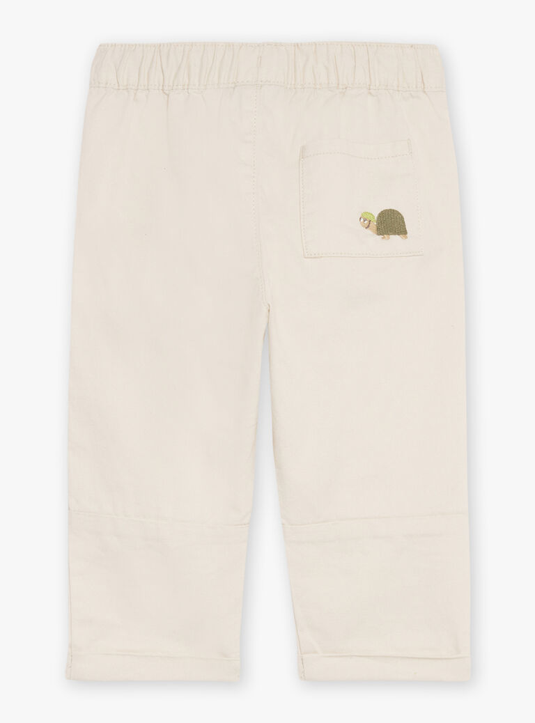 Pantalon blanc craie en twill