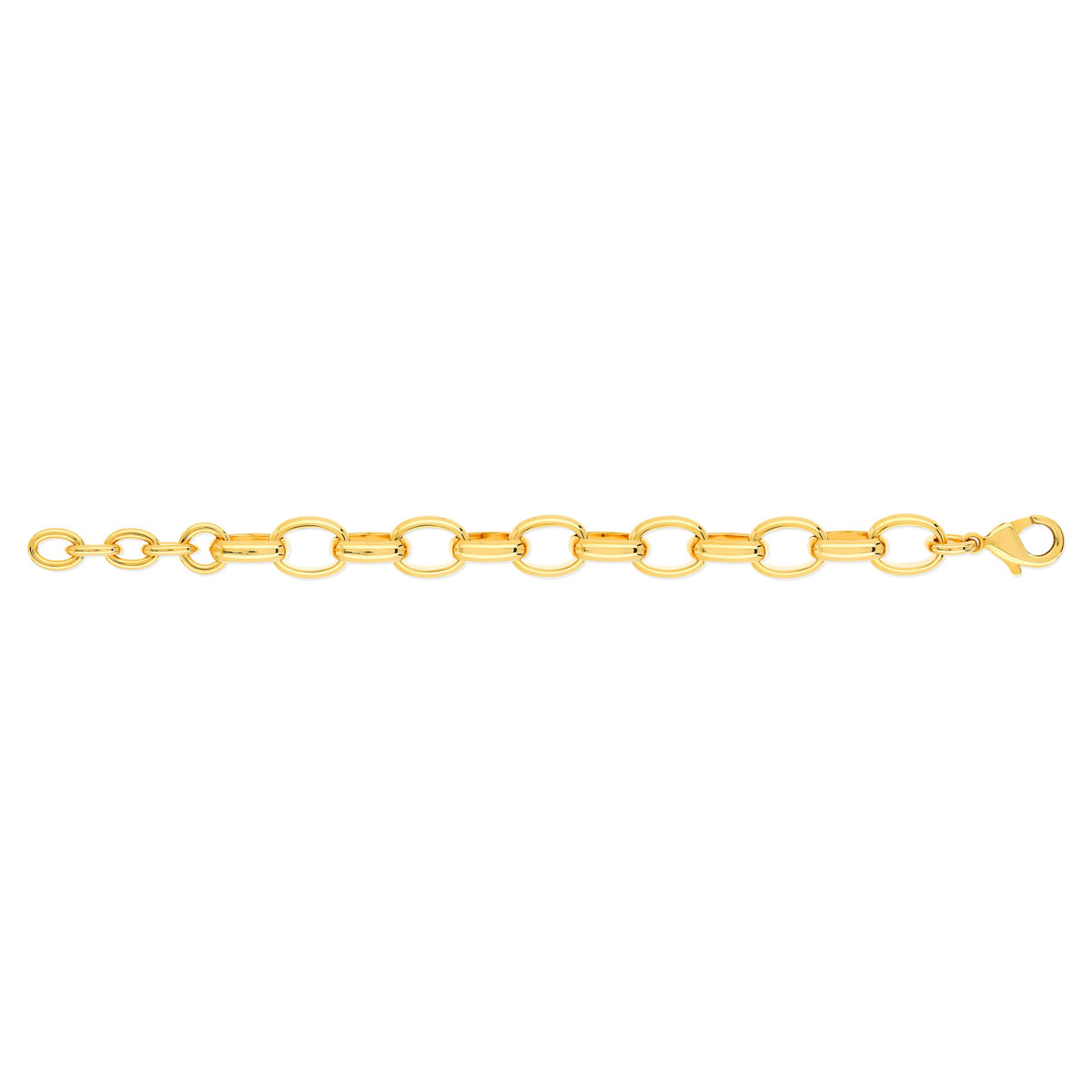 Bracelet plaqué or 19 cm maillons ronds
