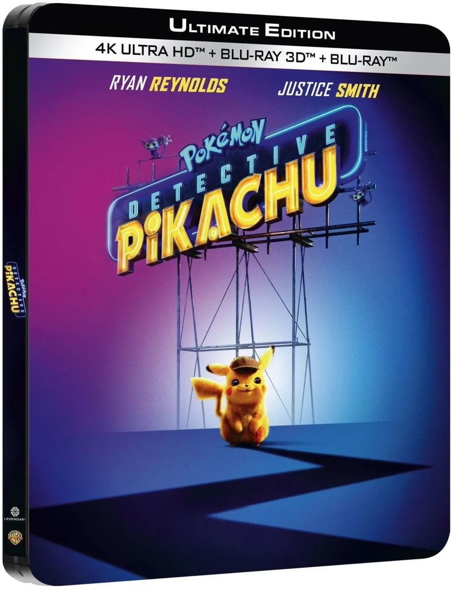 Pokémon Détective Pikachu Steelbook Edition Spéciale (Blu-ray UHD 4K   Blu-ray 3D   une affiche) Disques Blu-ray films