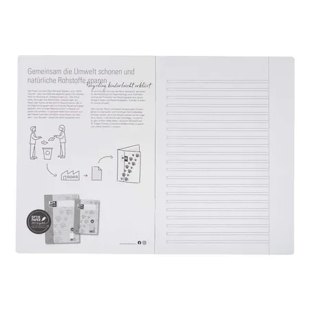 Oxford Recycling Schulheft A4, 16 Blatt, Lineatur 3 mit weißem Rand rechts, 90 g/m², Optik Paper®