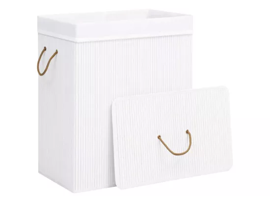 Panier à linge Bambou Blanc 83 L