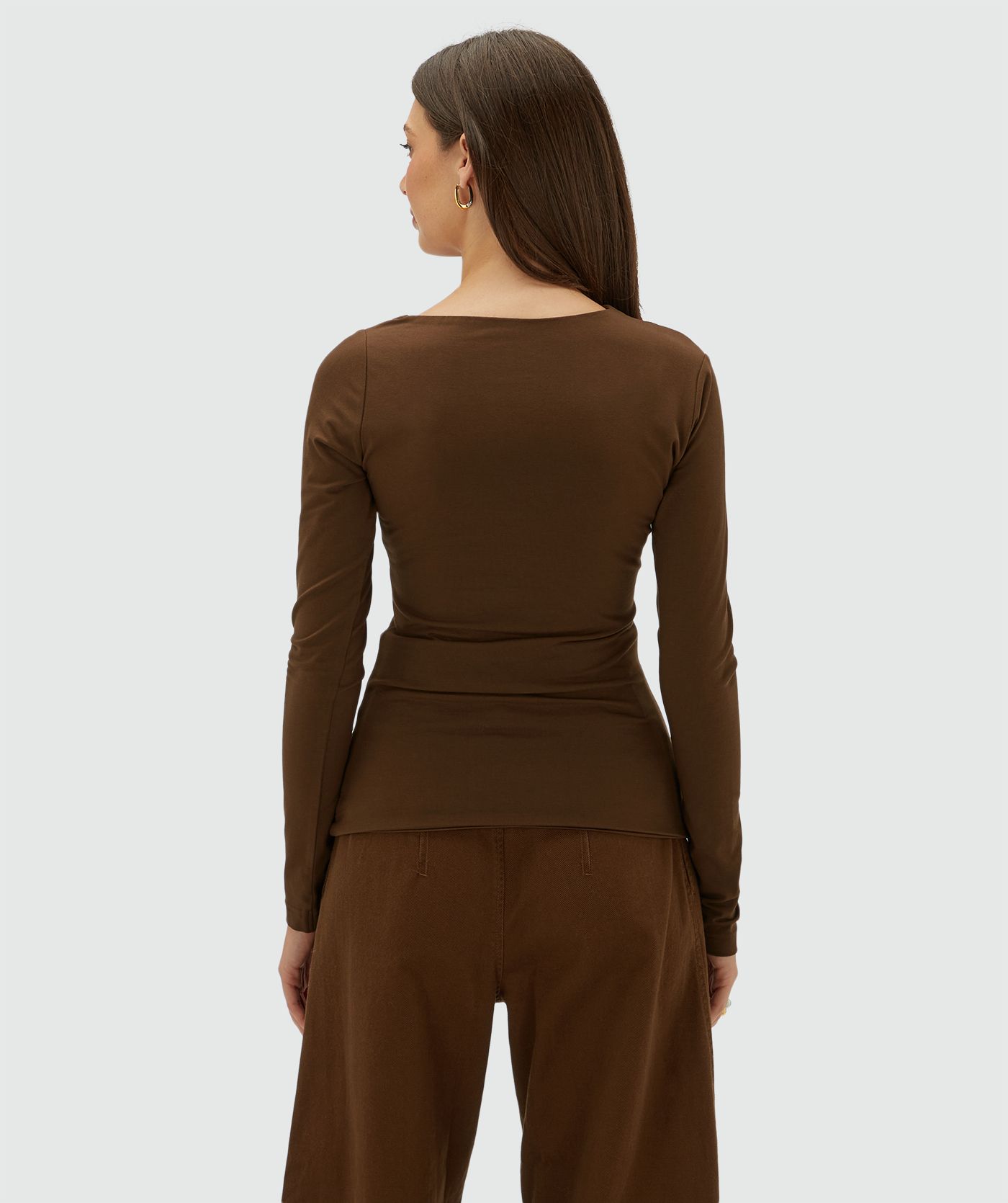 JV-LENIE slim fit top - brown