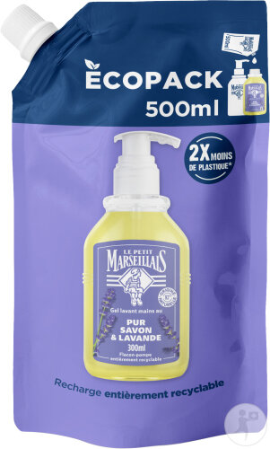 Le Petit Marseillais Gel Lavant Mains Pur Savon Et Lavande Recharge 500ml