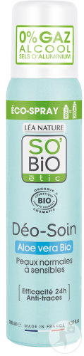 So'Bio Étic Déo-Soin Aloe Vera Bio Efficacité 24h Peaux Sensibles Spray 100ml