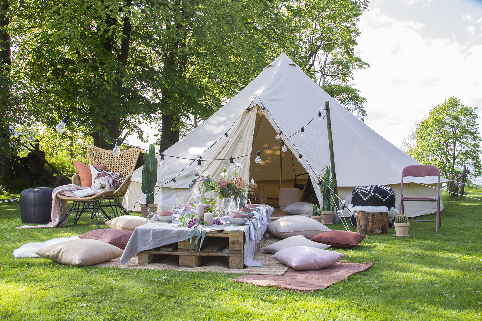 Green telt Glamping telt i vanntett canvas. Ø600 cm
