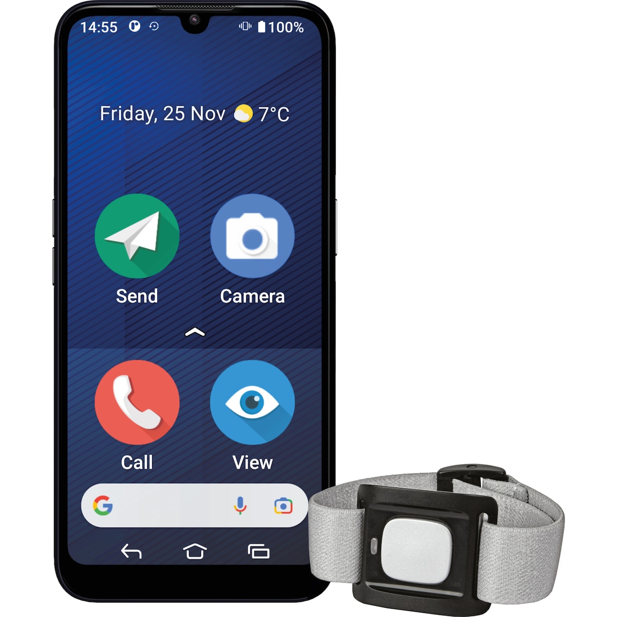 Doro 8210 Secure smarttelefon 4/64GB med alarmutløser (blå)
