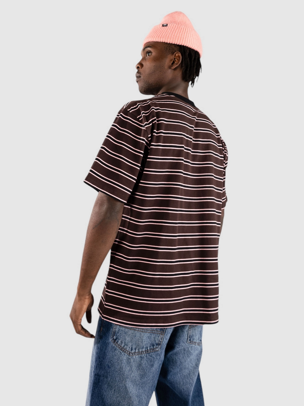 Empyre Too Tired Stripe Knit T-Shirt java stripe