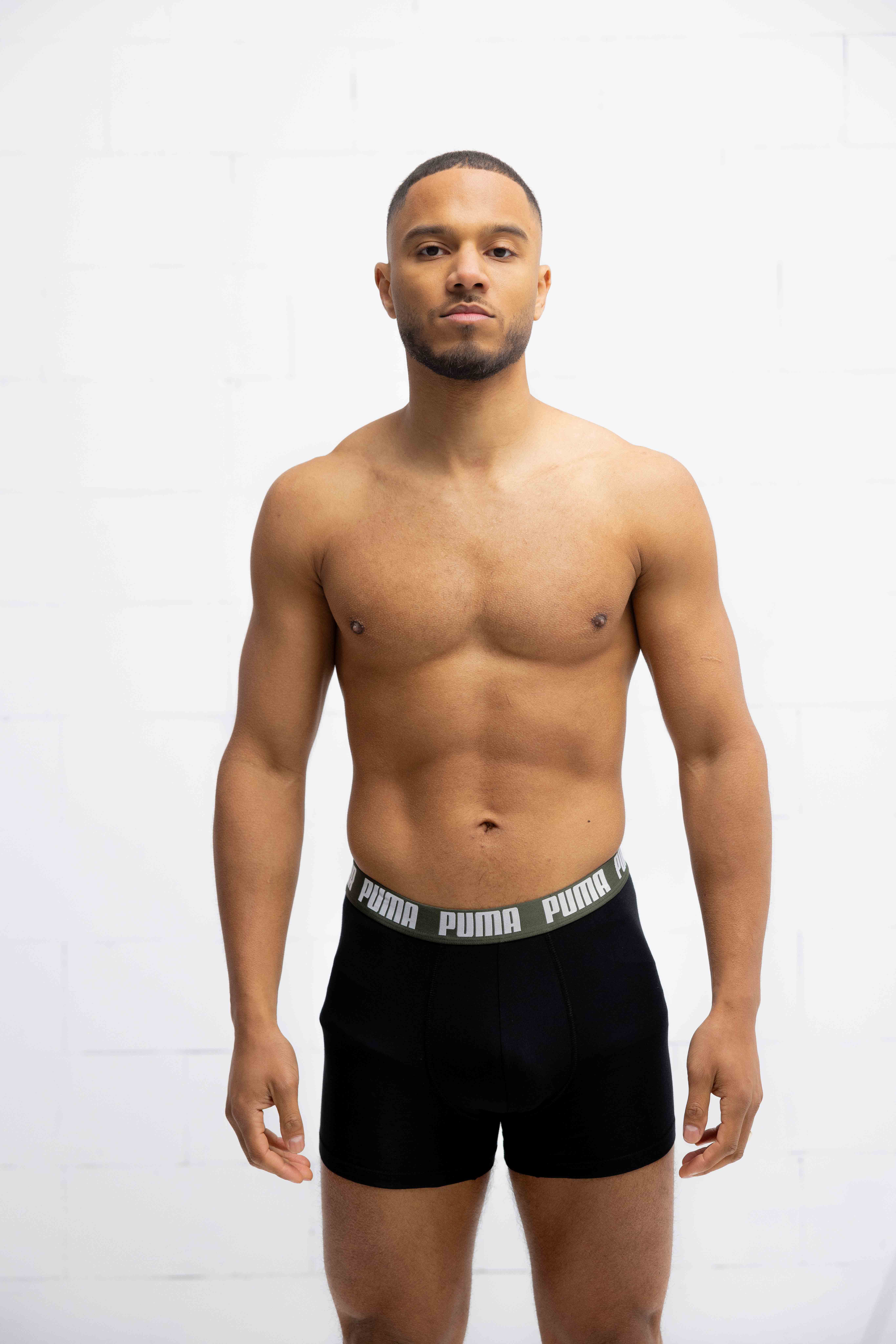 Puma Everyday Basic Boxershort Heren 6-Pack Donkergroen/Zwart