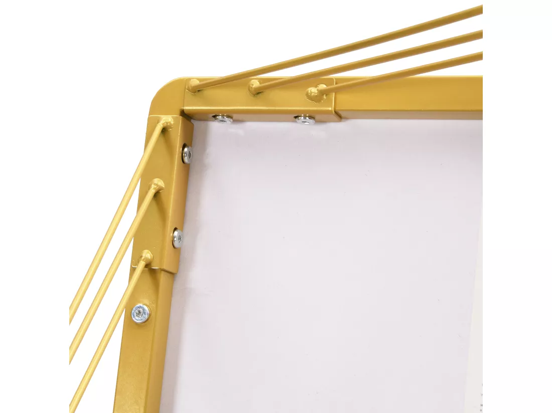 Lot de 2 tables gigognes - plateau à motif de marbre - Blanc & Doré