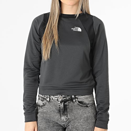 Sweat Crewneck Femme A856A Gris Anthracite Noir