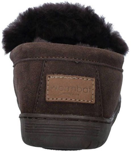 Warmbat Australia suède pantoffels donkerbruin