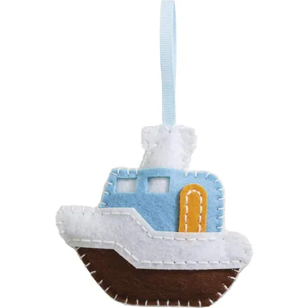 Folia Filz Nähset für Kinder Mini Filzinie, Anhänger Schiff, 10 teilig