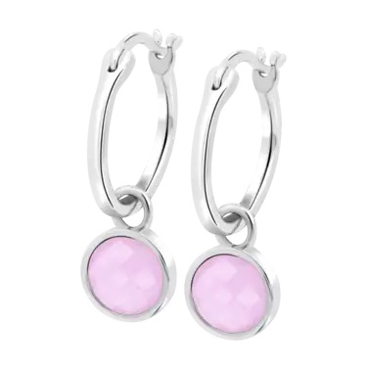 Boucles d'oreilles Créole Lotus Silverrond rose et argent
