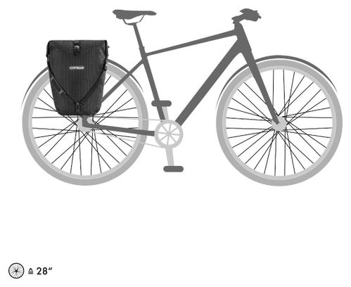 Sacoche de Porte-Bagages Ortlieb Back-Roller High Visibility Quick-Lock3.1 20L Noir Réfléchissant