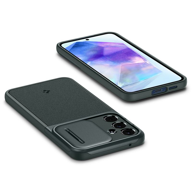 Samsung Galaxy A55 Optik Armor Hybrid Case Hülle mit Cam-Slider (ACS07536) - Abyss Green (Grün)