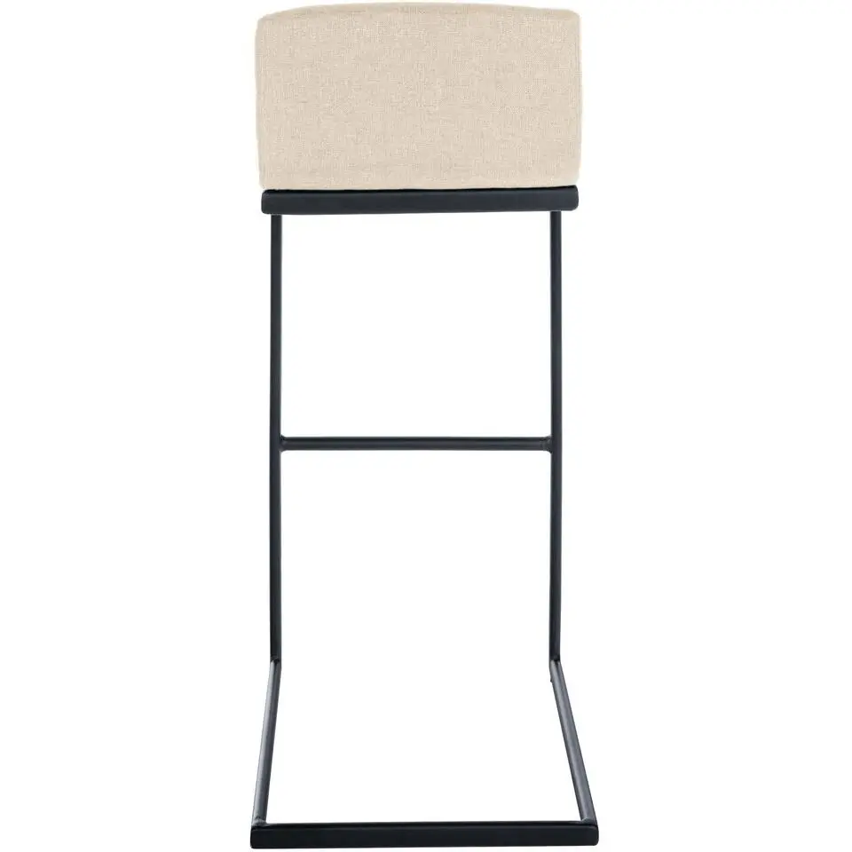 CLP Barkruk Newport zwart Frame - Stof - creme