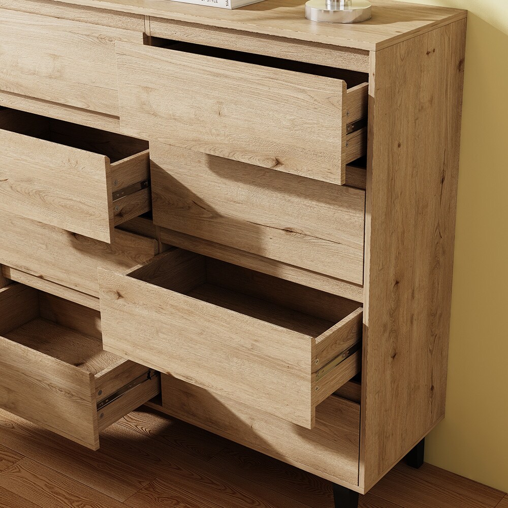 Vicco Sideboard Bahia Eiche 120 x 117 cm mit 8 Schubladen
