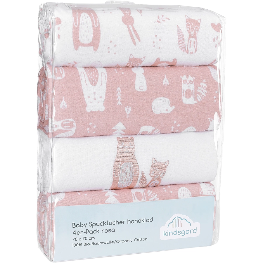 kindsgard Molton-Spucktücher handklad 4er-Pack altrosa