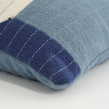 Sierkussen blauw patchwork -  l45xb45xh10cm