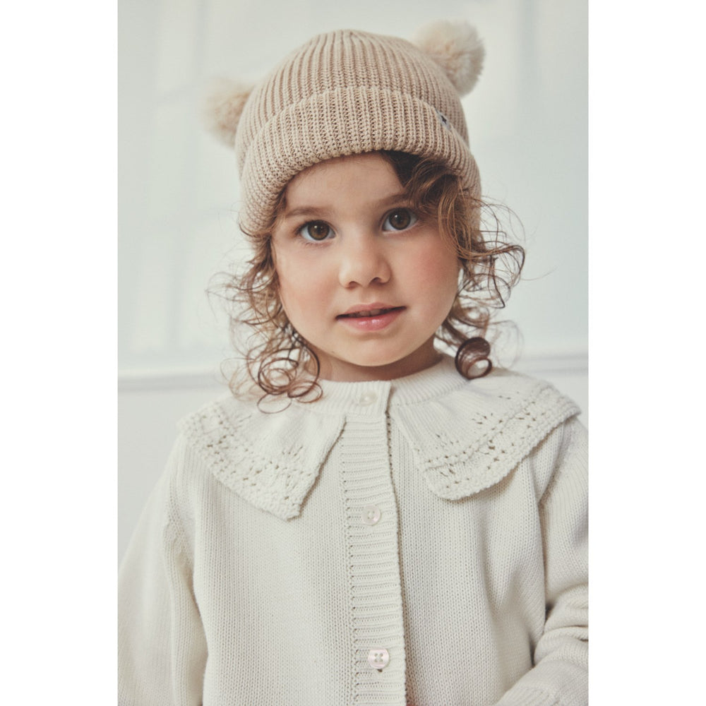 Køb Huttelihut Irish Cream Hue Strik m. Pompoms