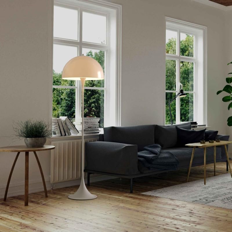 B·LED BARCELONA LED Stehlampe Design PALM mit 3 x E27 für Wohnzimmer, Schlafzimmer und Leseecke, Modern nordisch, geschwungene Linien, anpassbares Licht, stabile Basis, Weib