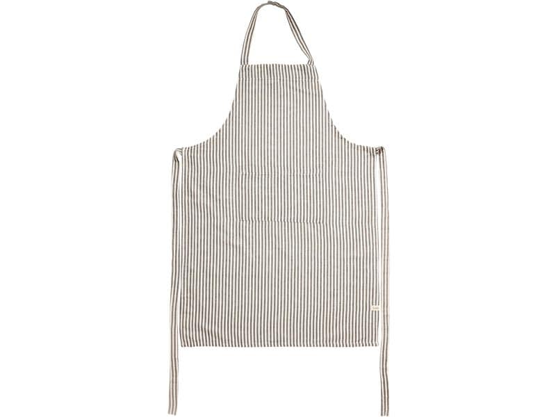 Esmée Kochschürze Louis Beige/Grau Kochschürze aus grau-weiss gestreiftem Baumwoll-Leinenmix