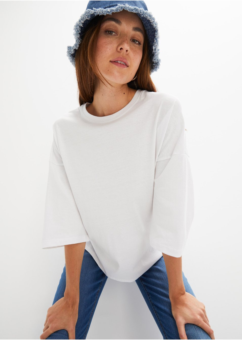 T-shirt coton oversized, mi-manches